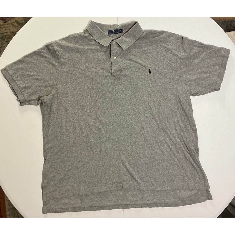 Polo Ralph Lauren Polo Mens 3XB Gray Short Sleeve Classic‎ Pony Preppy Casual